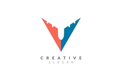 Initial V logo design resembles a plane. Minimalist and modern vector illustr Illustrazione stock