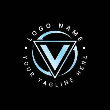 Initial V sans serif font with triangle and arrow circle gym healthy athlete 스톡 일러스트
