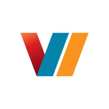 Initial V Slanted Abstract Symbol Stock Illustration