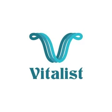 Initial V vitalist logo design template Stock Illustration