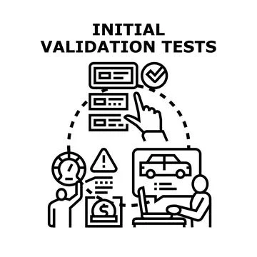 Initial validation tests process for product development Stock Illustration