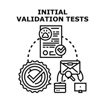 Initial validation tests process with quality checking Stock Illustration