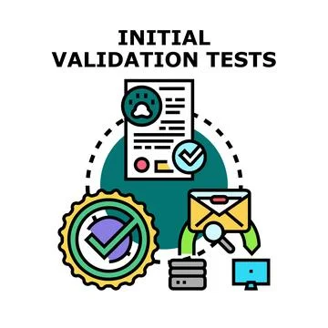 Initial validation tests process with quality checking Stock Illustration