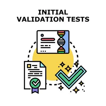 Initial validation tests process with successful verification Stock Illustration