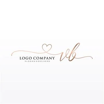 Initial VB beauty monogram and elegant logo design Stock Illustration