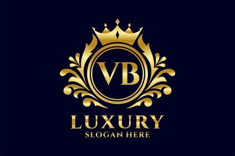 Initial VB Letter Royal Luxury Logo template in vector art for luxurious br.. Stock Illustration