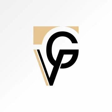 Initial VG or GV font connected top down stylish brand digital fashion sport Stock Illustration