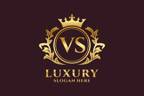 Initial VS Letter Royal Luxury Logo template in vector art for luxurious br.. Stock Illustration