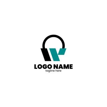 Initial W earphone logo design vector Stock-Illustration
