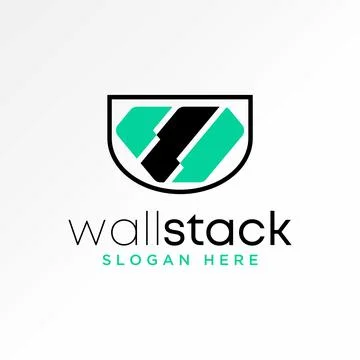 Initial W font cut chart trending hexagon shield typography monogram branding Stock Illustration