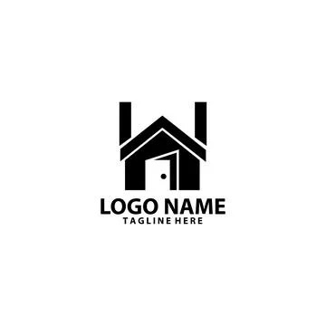 Initial W home simple logo design vector Stock-Illustration