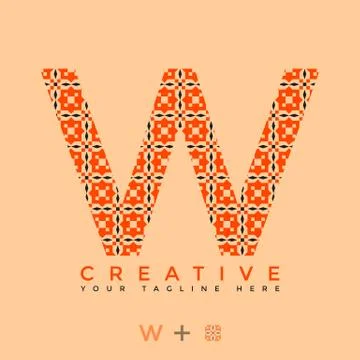 INITIAL W LETTER LUXURY ORNAMENT MONOGRAM LOGO Stock Illustration