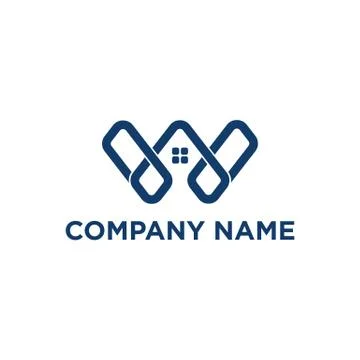 Initial W logo design template for real estate Illustrazione stock