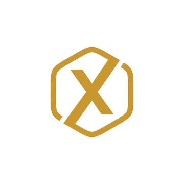Initial X hexagon logo vector Stock Illustration