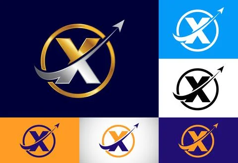 Initial X monogram alphabet symbol design incorporated with the arrow. Fina.. Stock Illustration