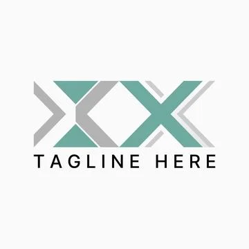 Initial X negative space 3D shadow reflect perspective art geometric infinity Illustrazione stock