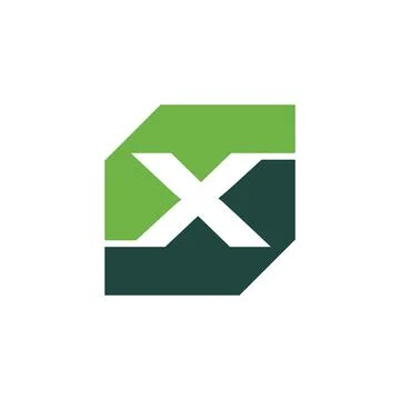 Initial X rectangle logo vector Template 스톡 일러스트