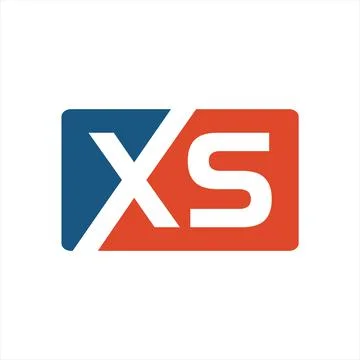 Initial XS logo negative space template Stock Illustration