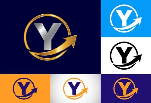 Initial Y monogram alphabet symbol design incorporated with the arrow. Fina.. Stock Illustration
