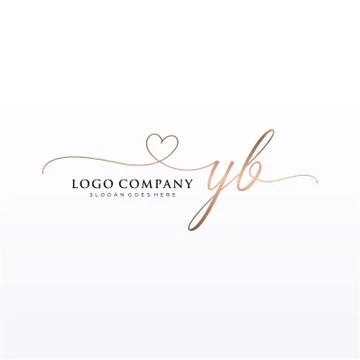 Initial YB beauty monogram and elegant logo design Stock Illustration