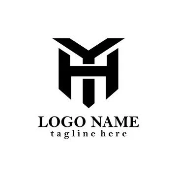 Initial YH trendy logo design vector Stock Illustration