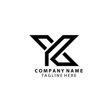 Initial YK monogram line logo design vector Stock Illustration