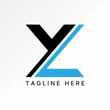 Initial YL font with simple typography monogram branding industrial tech art Stock Illustration