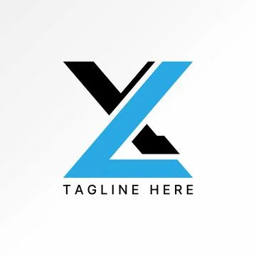 Initial YL font like X with simple typography monogram to branding industrial Stock Illustration