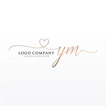 Initial YM beauty monogram and elegant logo design Illustrazione stock