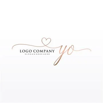 Initial YO beauty monogram and elegant logo design Stock Illustration