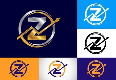 Initial Z  monogram alphabet symbol design incorporated with the arrow. Fin.. Stock Illustration