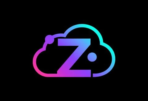 Initial Z monogram letter with the cloud. Cloud computing service logo. Clo.. Stock Illustration