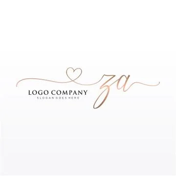 Initial ZA beauty monogram and elegant logo design Stock Illustration