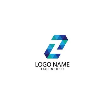 Initial ZE origami Logo design vector Stock Illustration