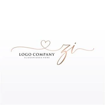Initial ZI beauty monogram and elegant logo design Stock Illustration