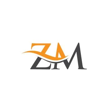 Initial ZM letter linked logo vector template. Swoosh letter ZM logo design. Stock Illustration