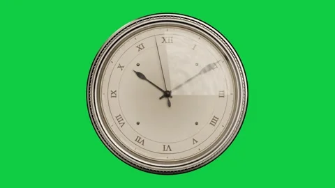 Initial zoom starting antique clock hands sweeping clockwise shifting showing Stock Footage 337506446