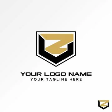 Initial ZU or ZV line sport font on triangle to monogram typography brand Stock Illustration