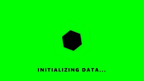Initializing data loading screen animation featuring a geometric Stock Footage 346735740