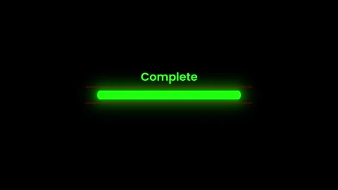 Initializing Progress Loading Bar Animation 0 To 100 Percent Black Screen 4K Stockbeeldmateriaal 340847945