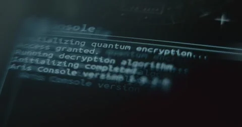 Initializing quantum encryption, access granted Stock Footage 313353726