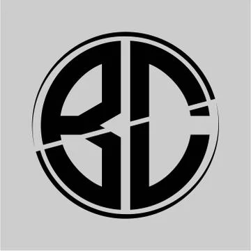 The initials B C is circular with the middle cleavage Stock Illustration