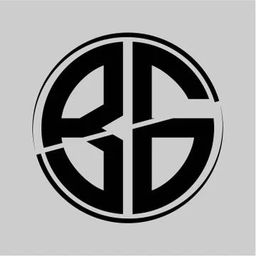 The initials B G is circular with the middle cleavage Stock Illustration