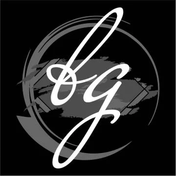 Initials B G modern handwritten signature logo Stock Illustration
