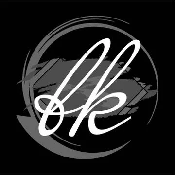 Initials B K modern handwritten signature logo Stock Illustration