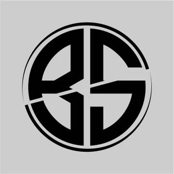 The initials B S is circular with the middle cleavage Stock Illustration