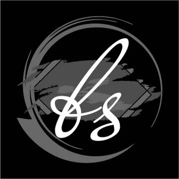 Initials B S modern handwritten signature logo Stock Illustration