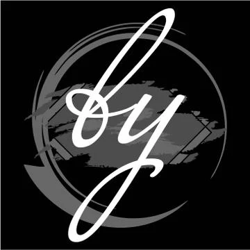 Initials B Y modern handwritten signature logo Stock Illustration