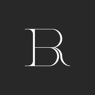Initials BR or RB monogram logo with a roman serif font design, linked two .. Stock Illustration
