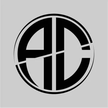 The initials A C is circular with the middle cleavage Stock Illustration